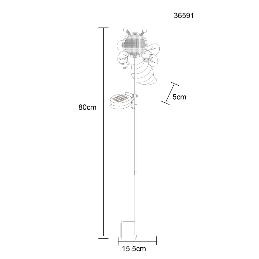 Globo - LED solarna svjetiljka 200xLED/3V IP44 600 mAh pčela