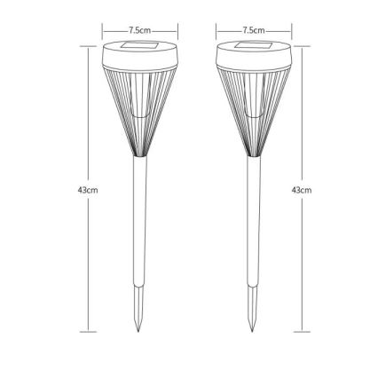 Globo - SET 2x LED Solarna lampa LED/0,1W/1,2V IP44 300 mAh