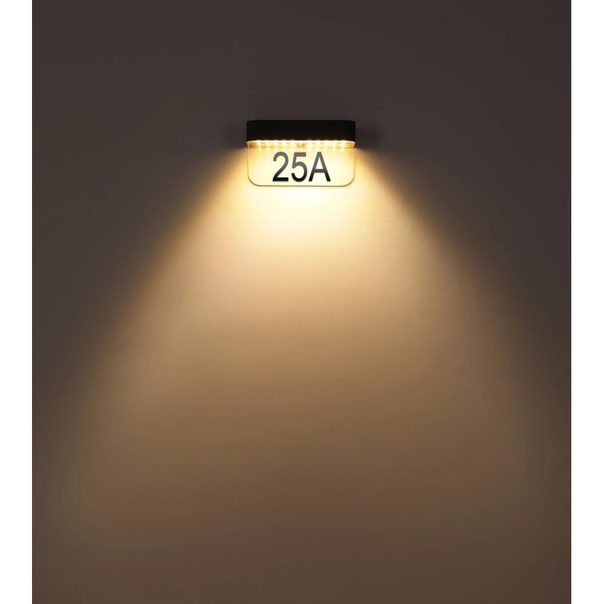 Globo - Solarni LED kućni broj LED/6W/3,7V IP54 1800 mAh