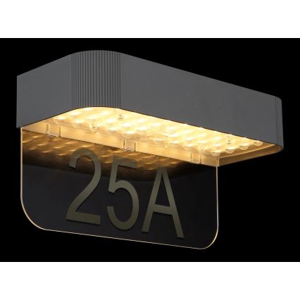 Globo - Solarni LED kućni broj LED/6W/3,7V IP54 1800 mAh