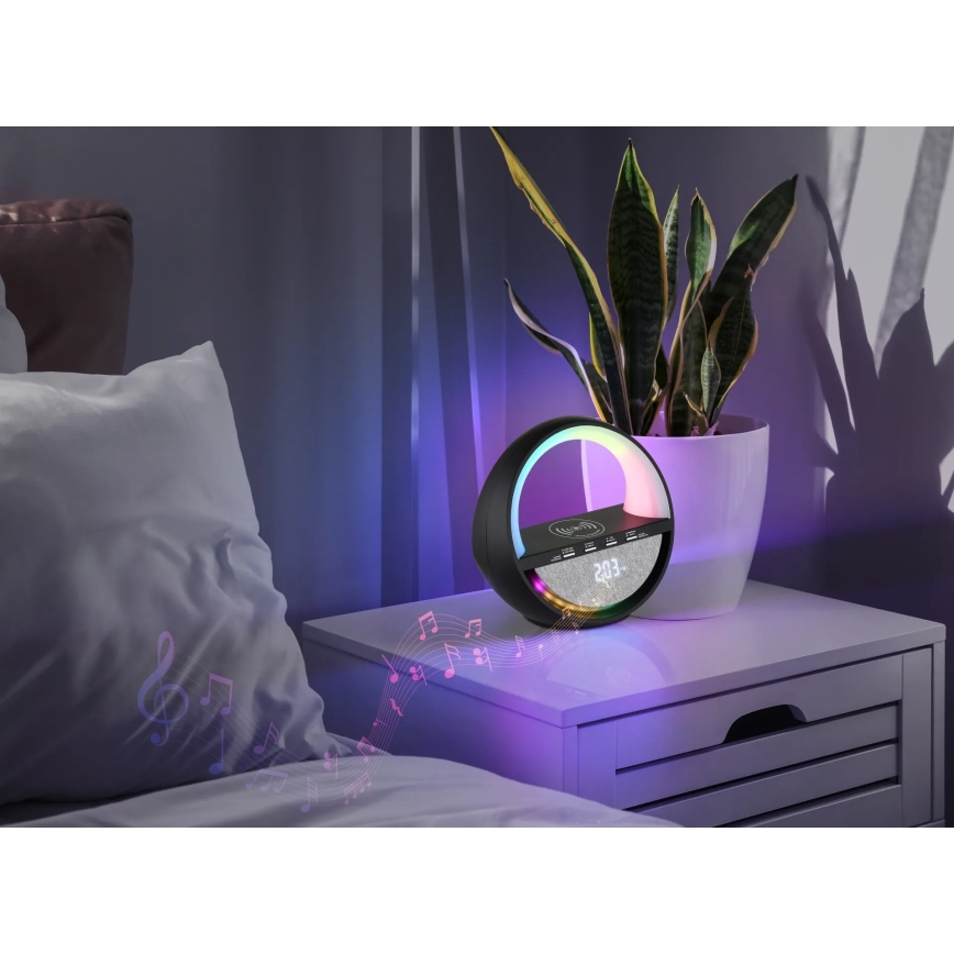 Globo - LED RGBW dodirna punjiva stolna lampa sa zvučnikom i bežičnim QI punjenjem LED/3,5W/5V 1800 mAh