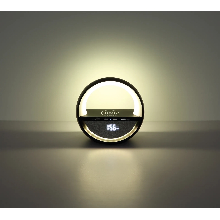 Globo - LED RGBW dodirna punjiva stolna lampa sa zvučnikom i bežičnim QI punjenjem LED/3,5W/5V 1800 mAh