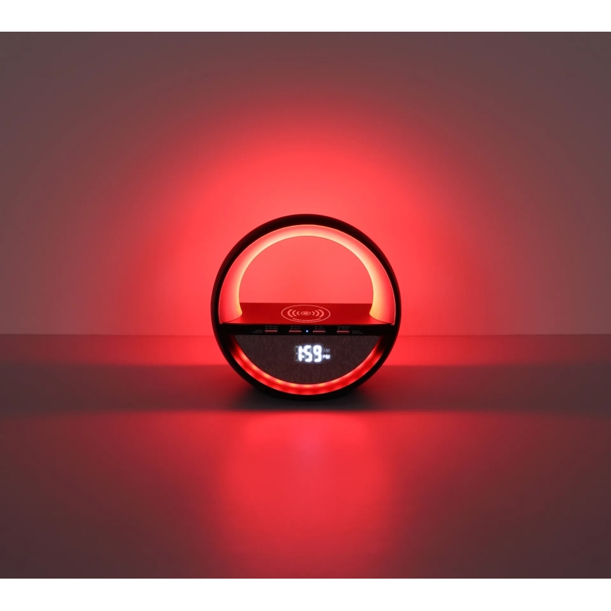 Globo - LED RGBW dodirna punjiva stolna lampa sa zvučnikom i bežičnim QI punjenjem LED/3,5W/5V 1800 mAh