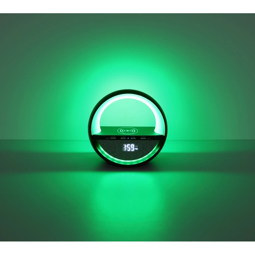 Globo - LED RGBW dodirna punjiva stolna lampa sa zvučnikom i bežičnim QI punjenjem LED/3,5W/5V 1800 mAh