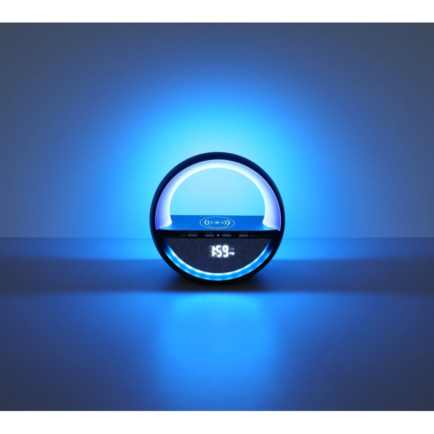 Globo - LED RGBW dodirna punjiva stolna lampa sa zvučnikom i bežičnim QI punjenjem LED/3,5W/5V 1800 mAh