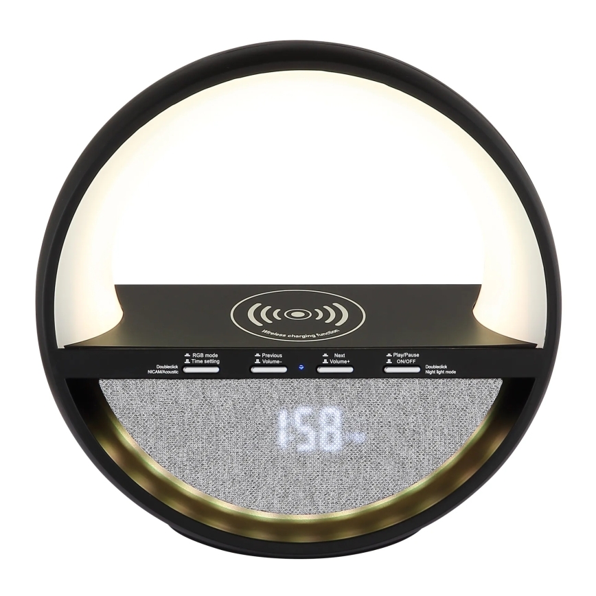 Globo - LED RGBW dodirna punjiva stolna lampa sa zvučnikom i bežičnim QI punjenjem LED/3,5W/5V 1800 mAh
