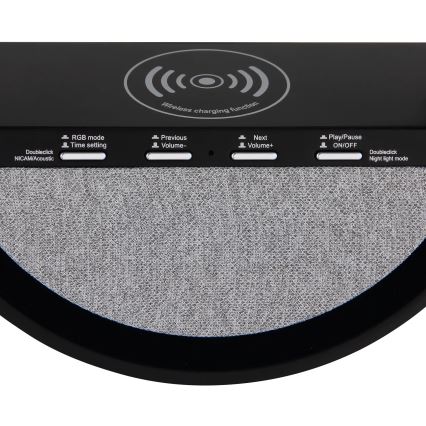 Globo - LED RGBW dodirna punjiva stolna lampa sa zvučnikom i bežičnim QI punjenjem LED/3,5W/5V 1800 mAh