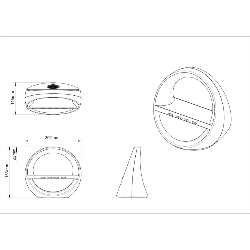 Globo - LED RGBW dodirna punjiva stolna lampa sa zvučnikom i bežičnim QI punjenjem LED/3,5W/5V 1800 mAh