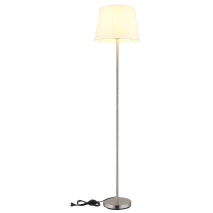 Globo - Podna lampa 1xE27/40W/230V bijela/matni krom