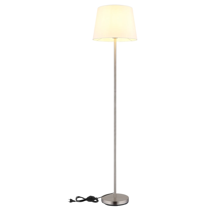 Globo - Podna lampa 1xE27/40W/230V bijela/matni krom
