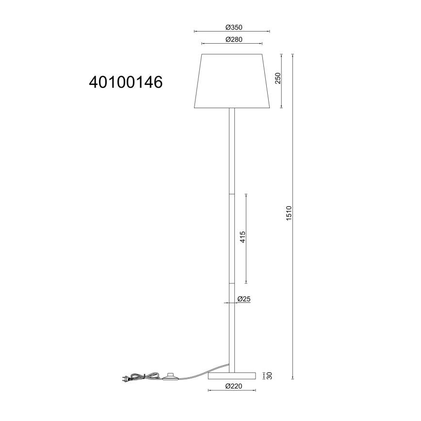 Globo - Podna lampa 1xE27/40W/230V