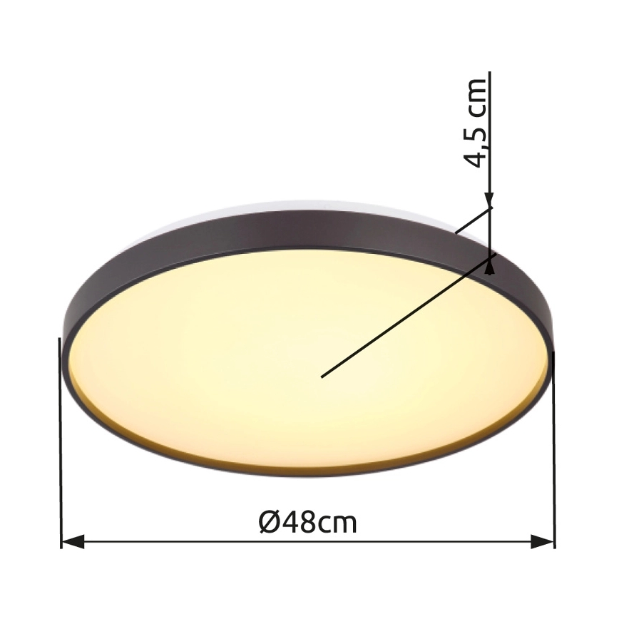 Globo - LED Stropna svjetiljka LED/24W/230V pr. 48 cm antracit