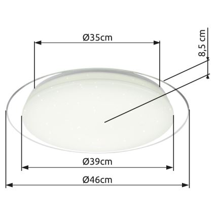 Globo - LED Prigušiva stropna svjetiljka LED/30W/230V 3000-6500K + daljinski upravljač