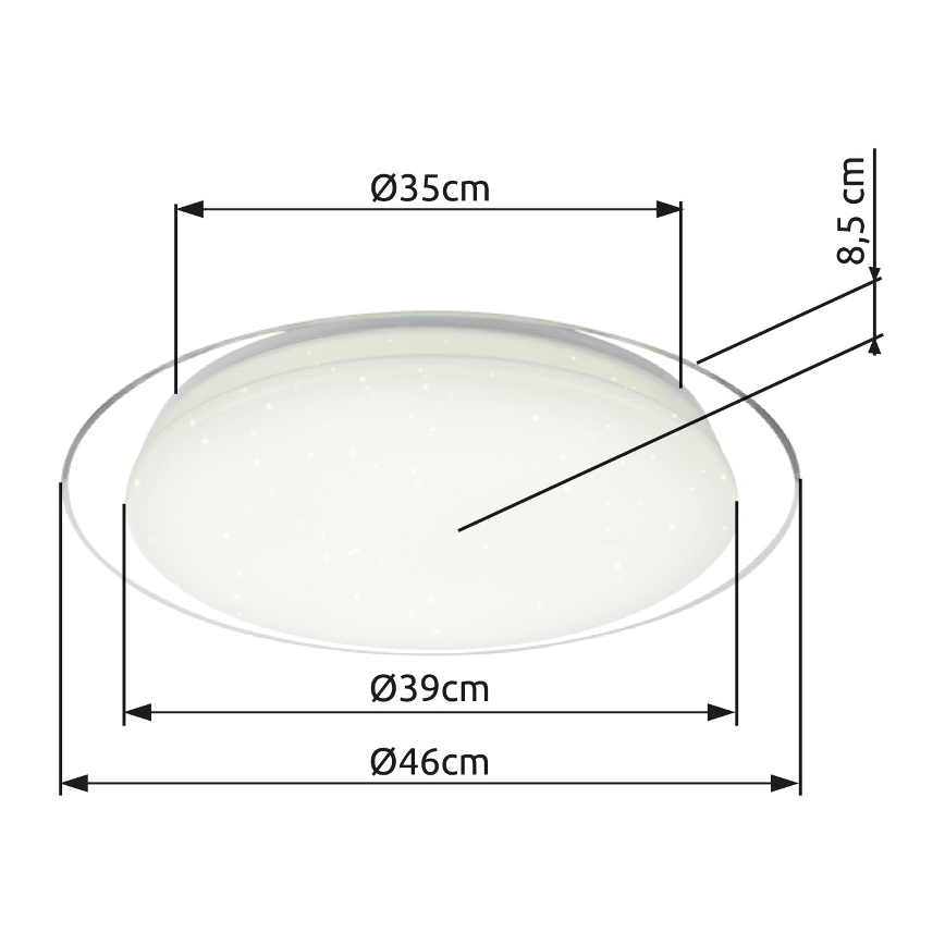 Globo - LED Prigušiva stropna svjetiljka LED/30W/230V 3000-6500K + daljinski upravljač