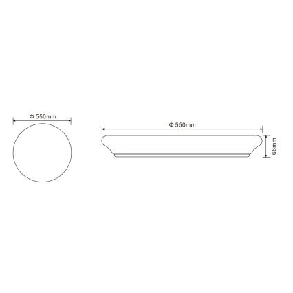 Globo - LED Stropna svjetiljka s daljinskim upravljačem LED/60W/230V