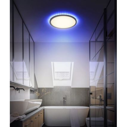Globo - LED RGB Prigušiva stropna svjetiljka za kupaonicu LED/18W/230V 3000-6000K + daljinski upravljač IP44 crna