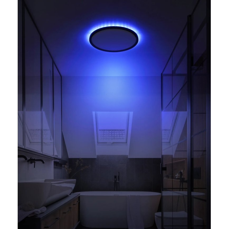Globo - LED RGB Prigušiva stropna svjetiljka za kupaonicu LED/18W/230V 3000-6000K + daljinski upravljač IP44 crna