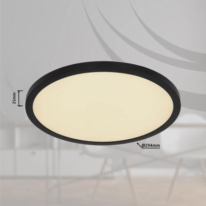 Globo - LED RGB Prigušiva stropna svjetiljka za kupaonicu LED/18W/230V 3000-6000K + daljinski upravljač IP44 crna