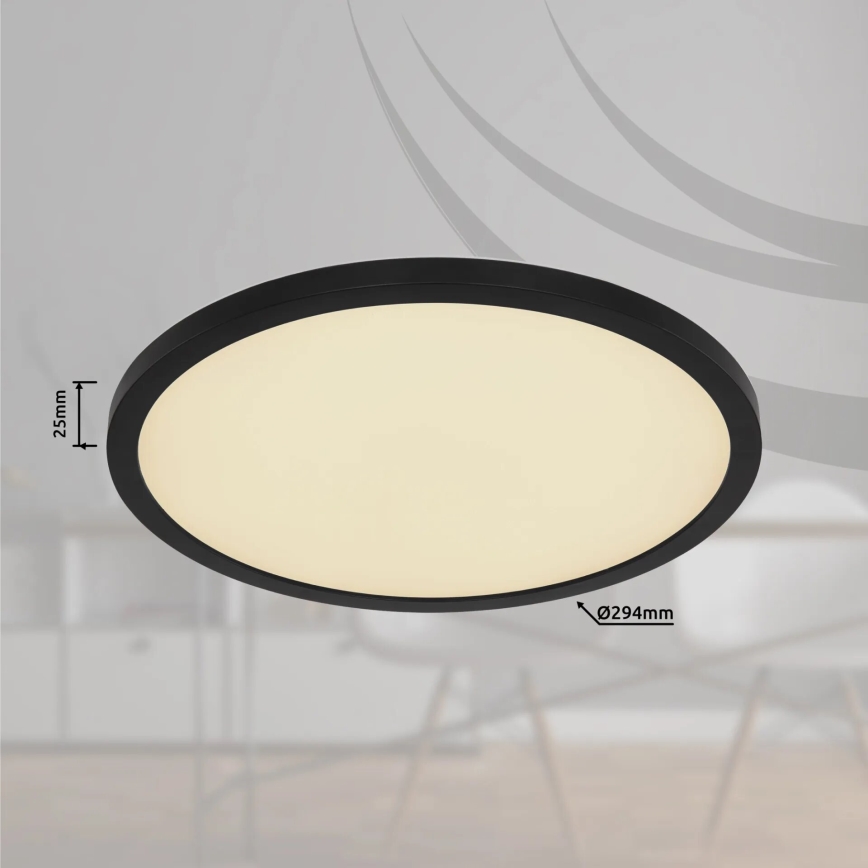 Globo - LED RGB Prigušiva stropna svjetiljka za kupaonicu LED/18W/230V 3000-6000K + daljinski upravljač IP44 crna