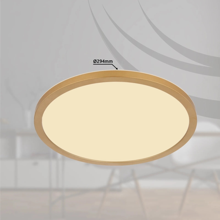 Globo - LED Prigušiva stropna svjetiljka za kupaonicu LED/18W/230V 3000K IP44 pr. 29,4 cm mesing