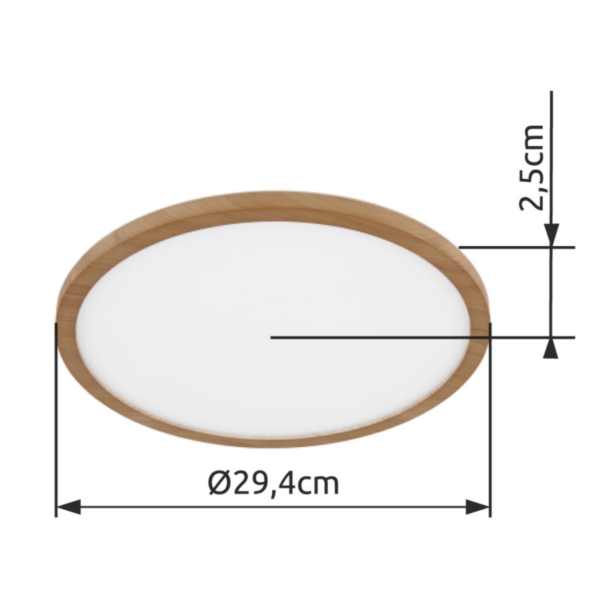 Globo - LED stropna svjetiljka za kupaonicu s prigušivanjem LED/18W/230V promjer 29,4 cm IP44 smeđa