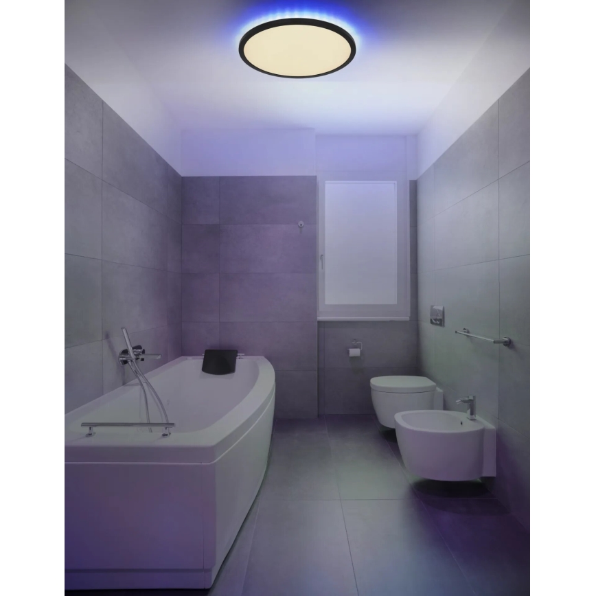 Globo - LED RGB stropna svjetiljka za kupaonicu s prigušivanjem LED/21W/230V 3000-6000K + daljinski upravljač IP44 crna