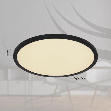 Globo - LED RGB stropna svjetiljka za kupaonicu s prigušivanjem LED/21W/230V 3000-6000K + daljinski upravljač IP44 crna