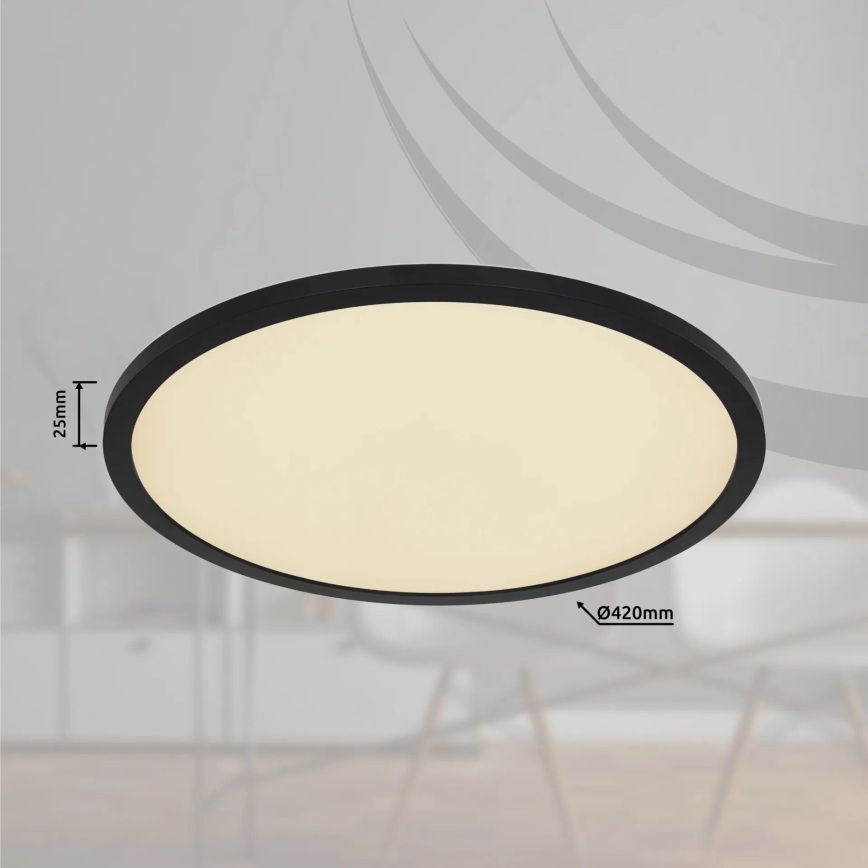 Globo - LED RGB stropna svjetiljka za kupaonicu s prigušivanjem LED/21W/230V 3000-6000K + daljinski upravljač IP44 crna
