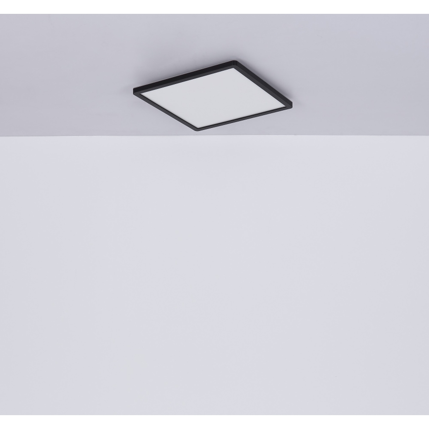 Globo - LED Prigušiva stropna svjetiljka za kupaonicu LED/18W/230V 29,4x29,4 cm IP44 crna