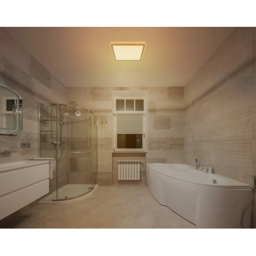 Globo - LED Prigušiva stropna svjetiljka za kupaonicu LED/18W/230V 3000K IP44 29,4x29,4 cm mesing