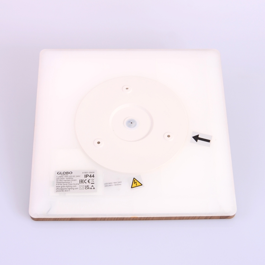 Globo - LED stropna svjetiljka za kupaonicu s prigušivanjem LED/18W/230V 29,4x29,4 cm IP44 smeđa