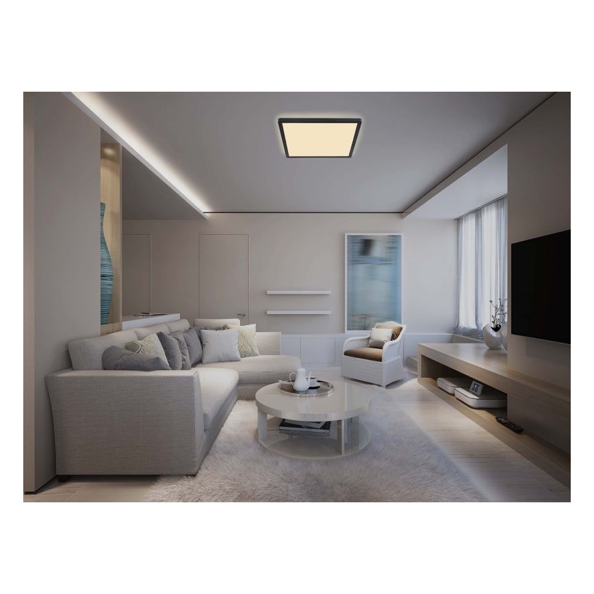 Globo - LED Prigušiva stropna svjetiljka za kupaonicu LED/24W/230V 42x42 cm IP44 crna