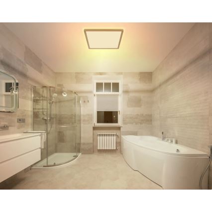 Globo - LED Prigušiva stropna svjetiljka za kupaonicu LED/24W/230V 3000K IP44 42x42 cm mesing