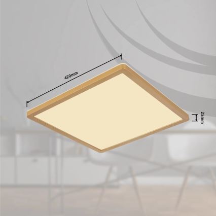 Globo - LED Prigušiva stropna svjetiljka za kupaonicu LED/24W/230V 3000K IP44 42x42 cm mesing