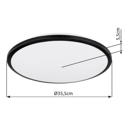 Globo - LED Stropna svjetiljka LED/18W/230V 3000K pr. 35 cm crna