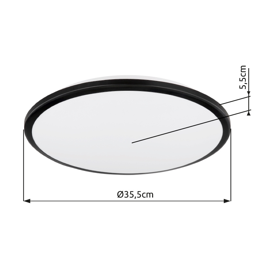 Globo - LED Stropna svjetiljka LED/18W/230V 3000K pr. 35 cm crna