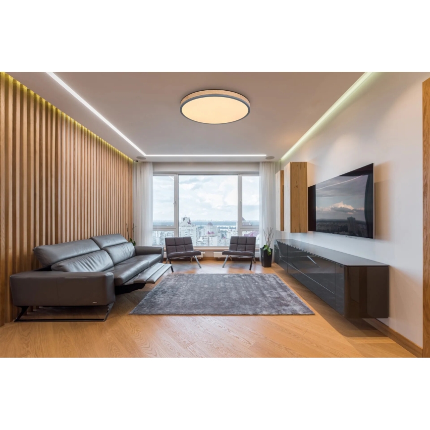 Globo - LED Prigušiva stropna svjetiljka LED/40W/230V 2700-6500K pr. 60 cm + daljinski upravljač smeđa/siva