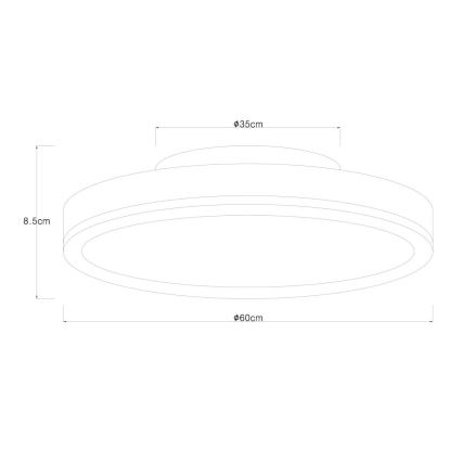 Globo - LED Prigušiva stropna svjetiljka LED/40W/230V 2700-6500K pr. 60 cm + daljinski upravljač smeđa/siva