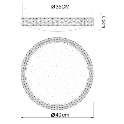 Globo - LED Stropna svjetiljka LED/22W/230V 2700/4200/6500K pr. 40 cm