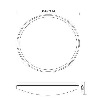 Globo - LED Stropna svjetiljka LED/24W/230V 3000/4500/6000K pr. 43,7 cm