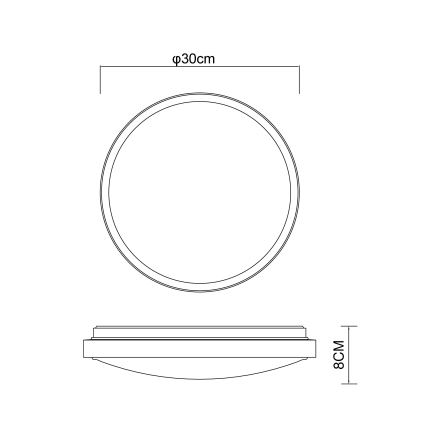 Globo - LED Stropna svjetiljka LED/12W/230V 3000/4500/6000K pr. 30 cm