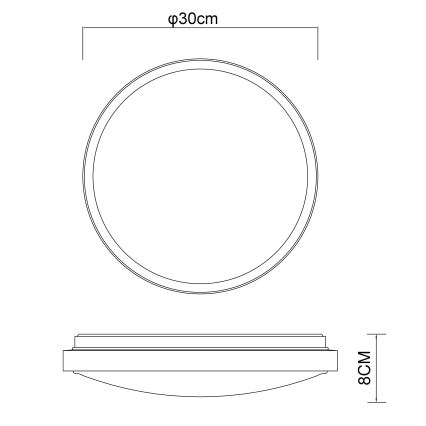 Globo - LED Stropna svjetiljka LED/12W/230V 3000/4500/6000K pr. 30 cm