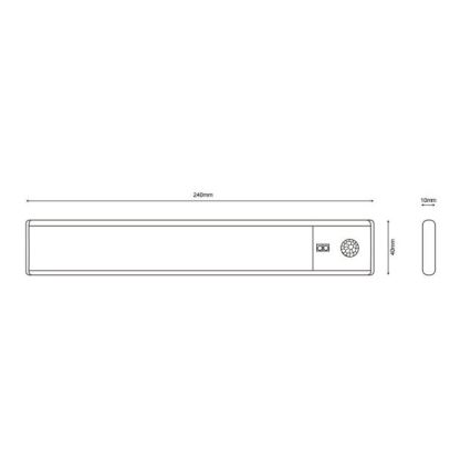 Globo - LED Prigušiva punjiva podelementna svjetiljka LED/1,4W/5V 4000K 1100 mAh 24 cm