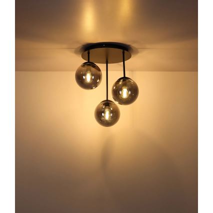 Globo - Nadgradni luster 3xE14/25W/230V crni