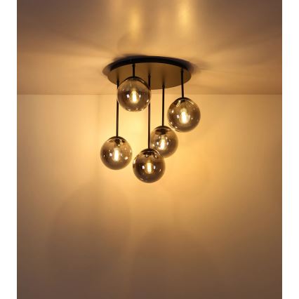 Globo - Stropni luster za površinsku montažu 5xE14/25W/230V crni