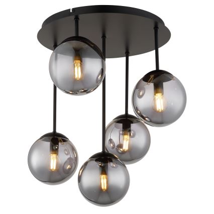 Globo - Stropni luster za površinsku montažu 5xE14/25W/230V crni
