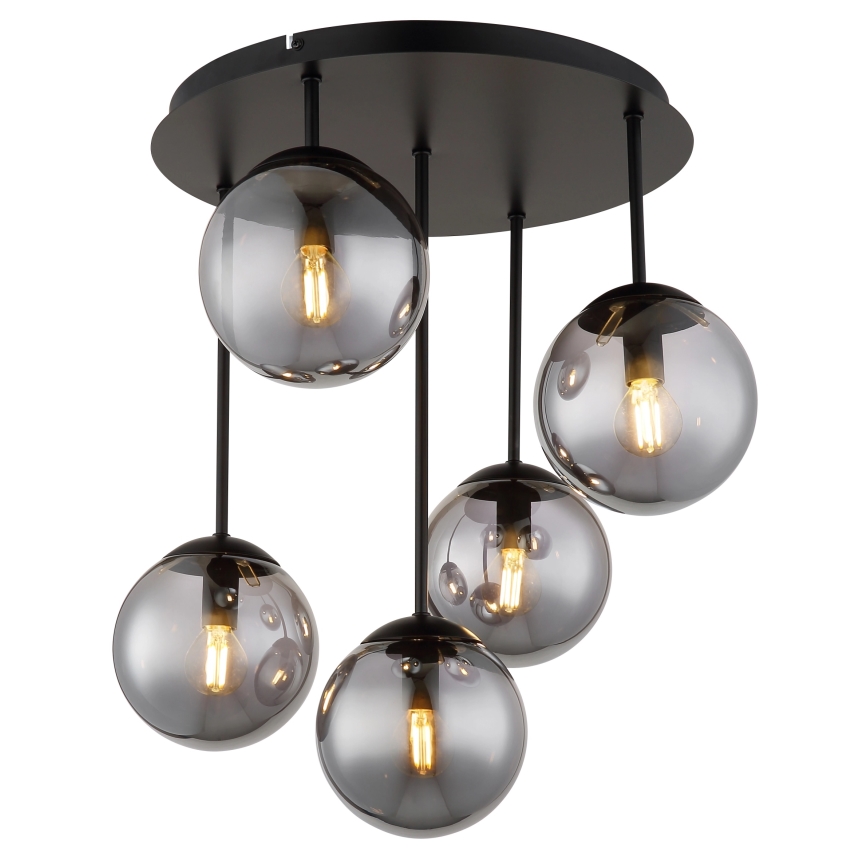 Globo - Stropni luster za površinsku montažu 5xE14/25W/230V crni