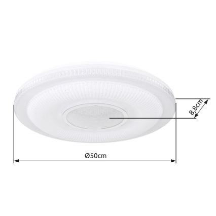 Globo - LED Prigušiva stropna svjetiljka LED/30W/230V 3000-6500K pr. 50 cm bijela Wi-Fi Tuya + daljinski upravljač
