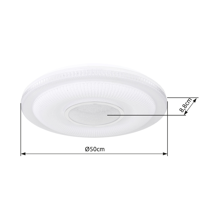 Globo - LED Prigušiva stropna svjetiljka LED/30W/230V 3000-6500K pr. 50 cm bijela Wi-Fi Tuya + daljinski upravljač