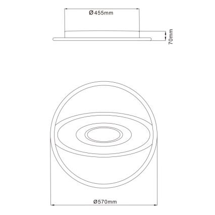 Globo - LED stropna svjetiljka s prigušivanjem LED/60W/230V 3000-6000K + daljinski upravljač